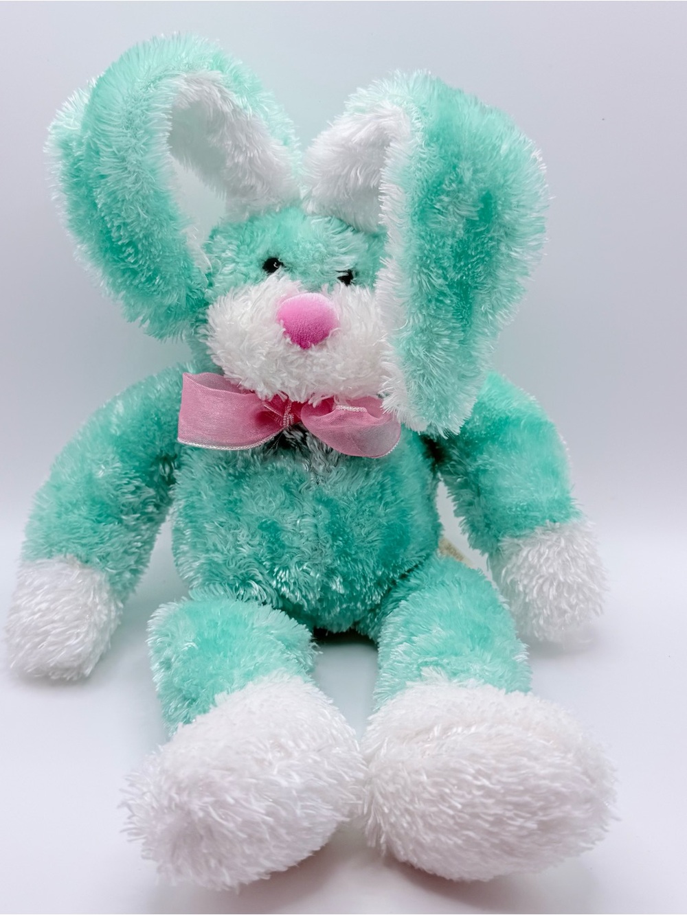 Dan Dee Mint Green Bunny With Pink Nose Bendable Ears Plush (DAND-05)
